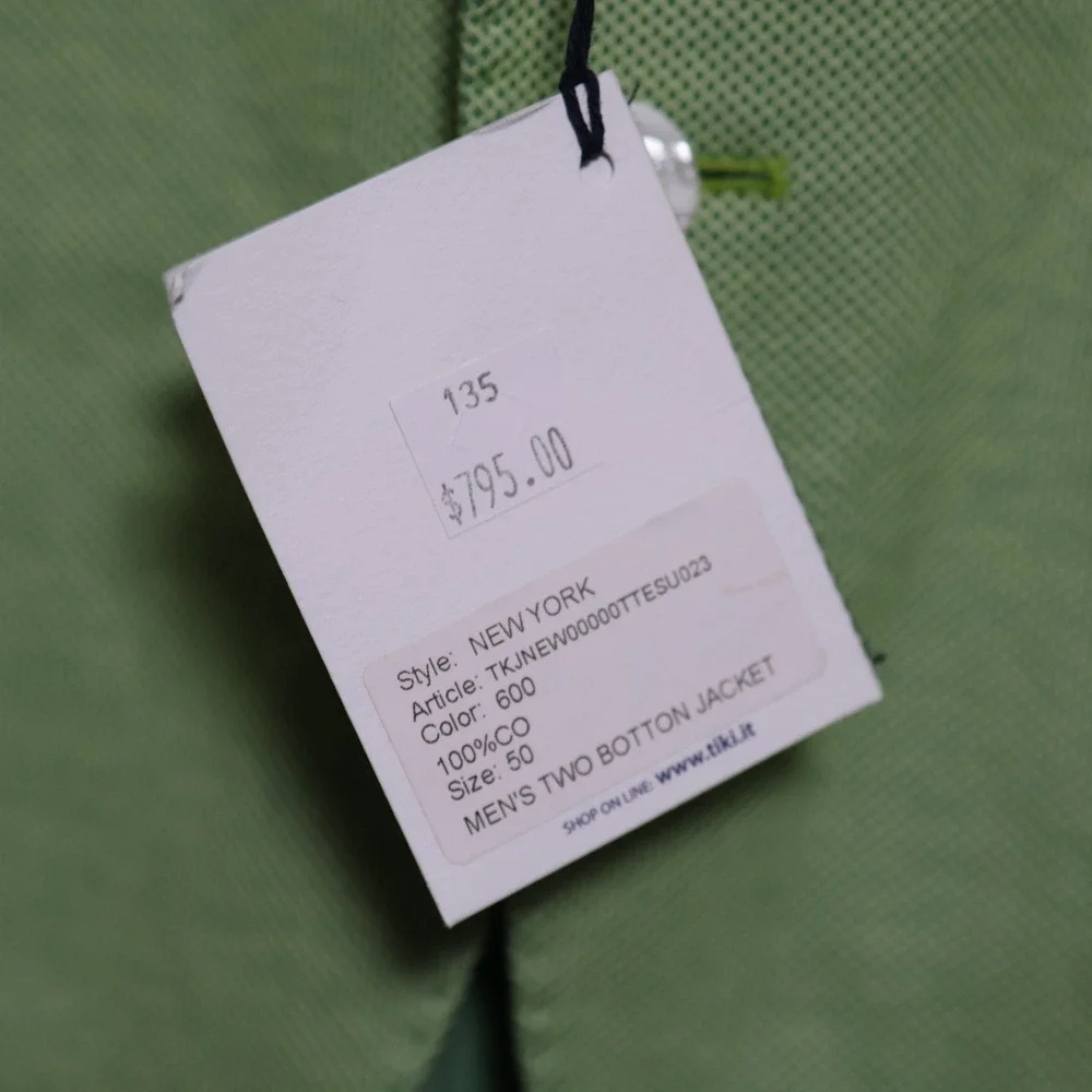 Tiki Napoli Sport Coat Mens US 40 IT 50 Green New York Two Button Made in Italy